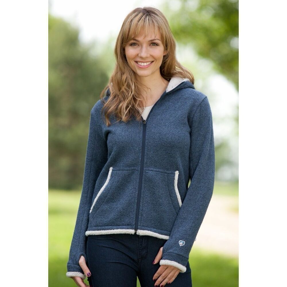 KUHL‎ Full Zip Hooded Fleece Jacket size Large Blue Alfpaca